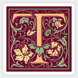 William Morris Vintage Letter T Magnet